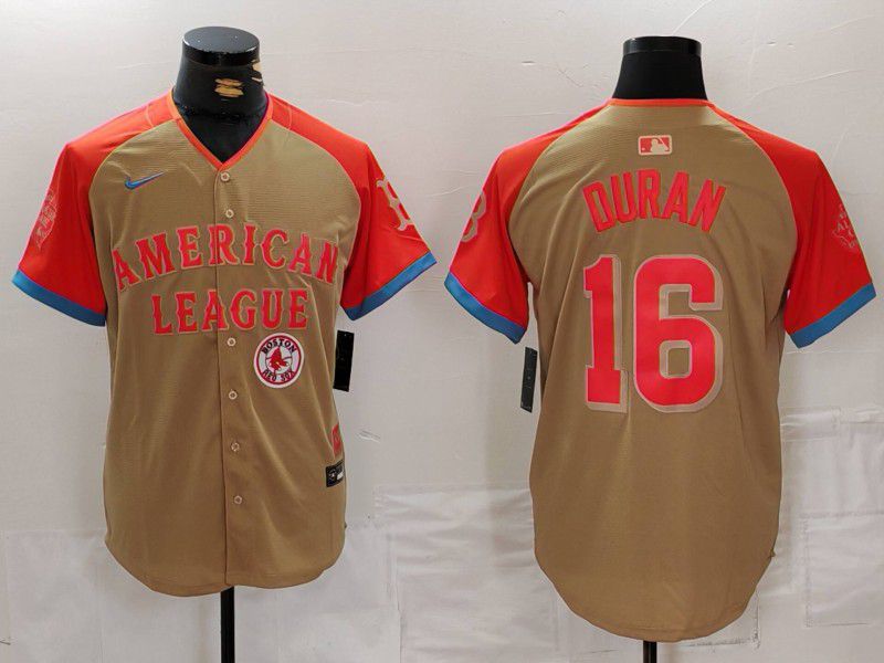 Men Boston Red Sox 16 Duran Orange All star 2024 Nike MLB Jersey style 1